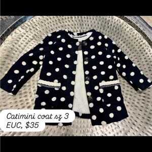 catimini polka dot coat size 3